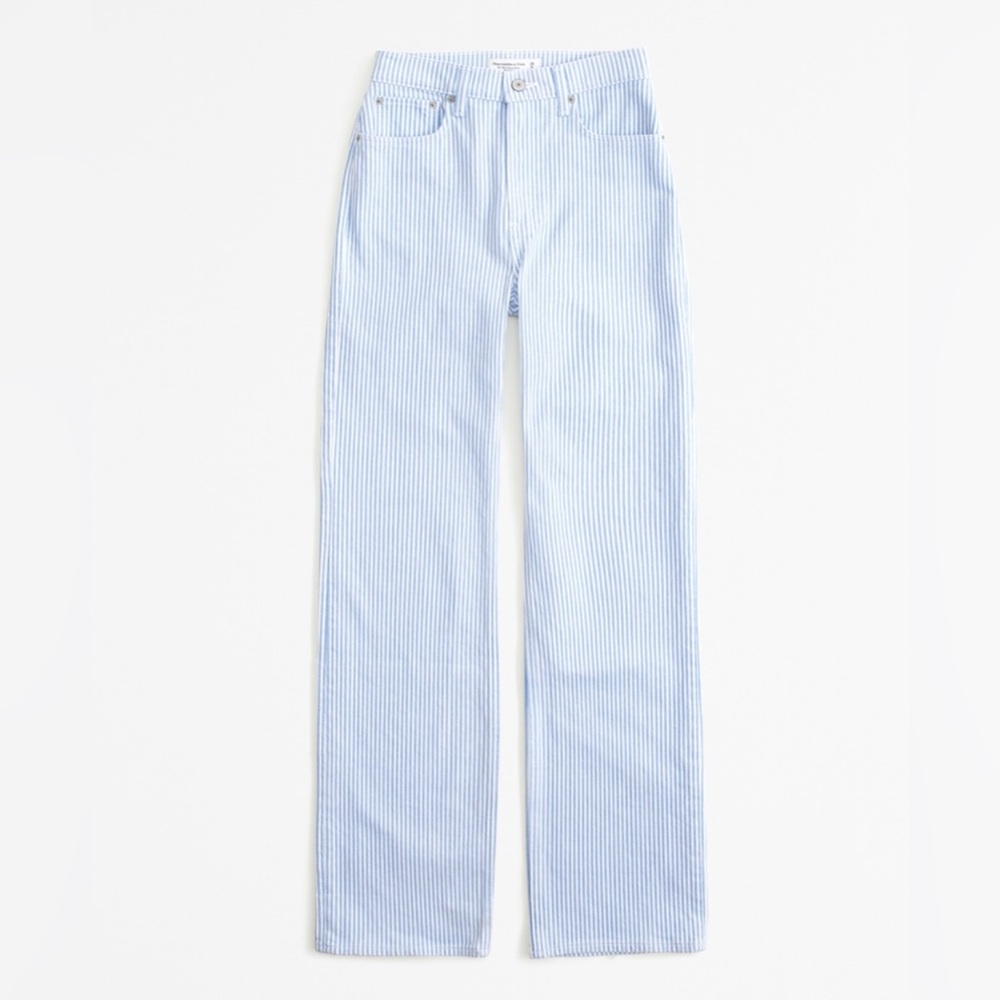 Abercrombie | Hi-Rise Relaxed Jeans | Blue Stripe